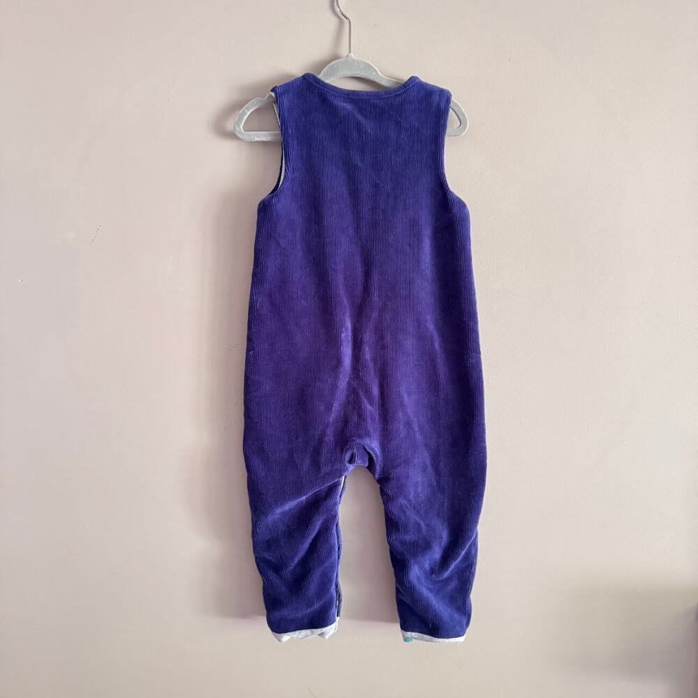 Baby Boden Blue Corduroy Button Front Overalls Colorful Buttons 18-24M